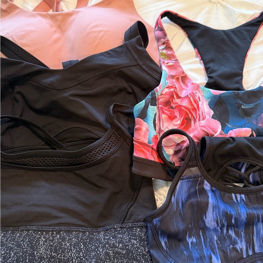 Lululemon Athletica Black and Floral Sports Bras